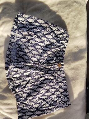 Old Navy Navy and White Mini Skirt with Seahorse Print